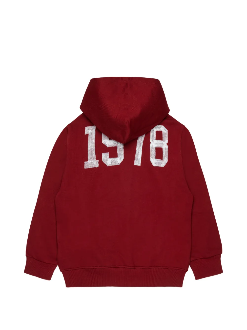 Diesel Kids Hoodie met logoprint en rits Rood