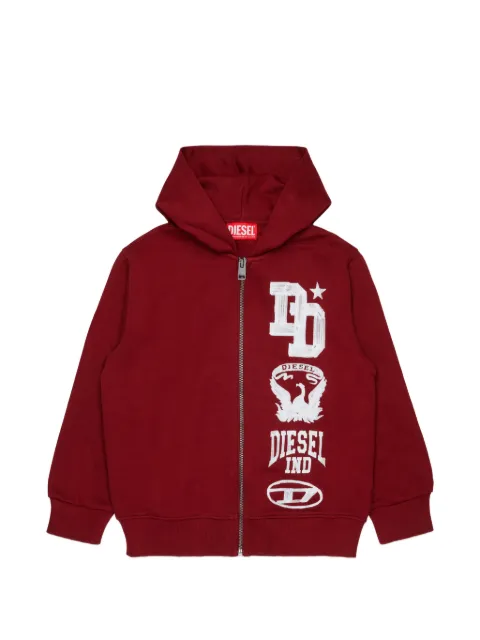 Diesel Kids 로고 프린트 후드 집업