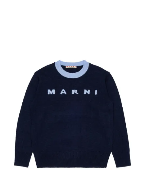 Marni Kids logo-intarsia sweater