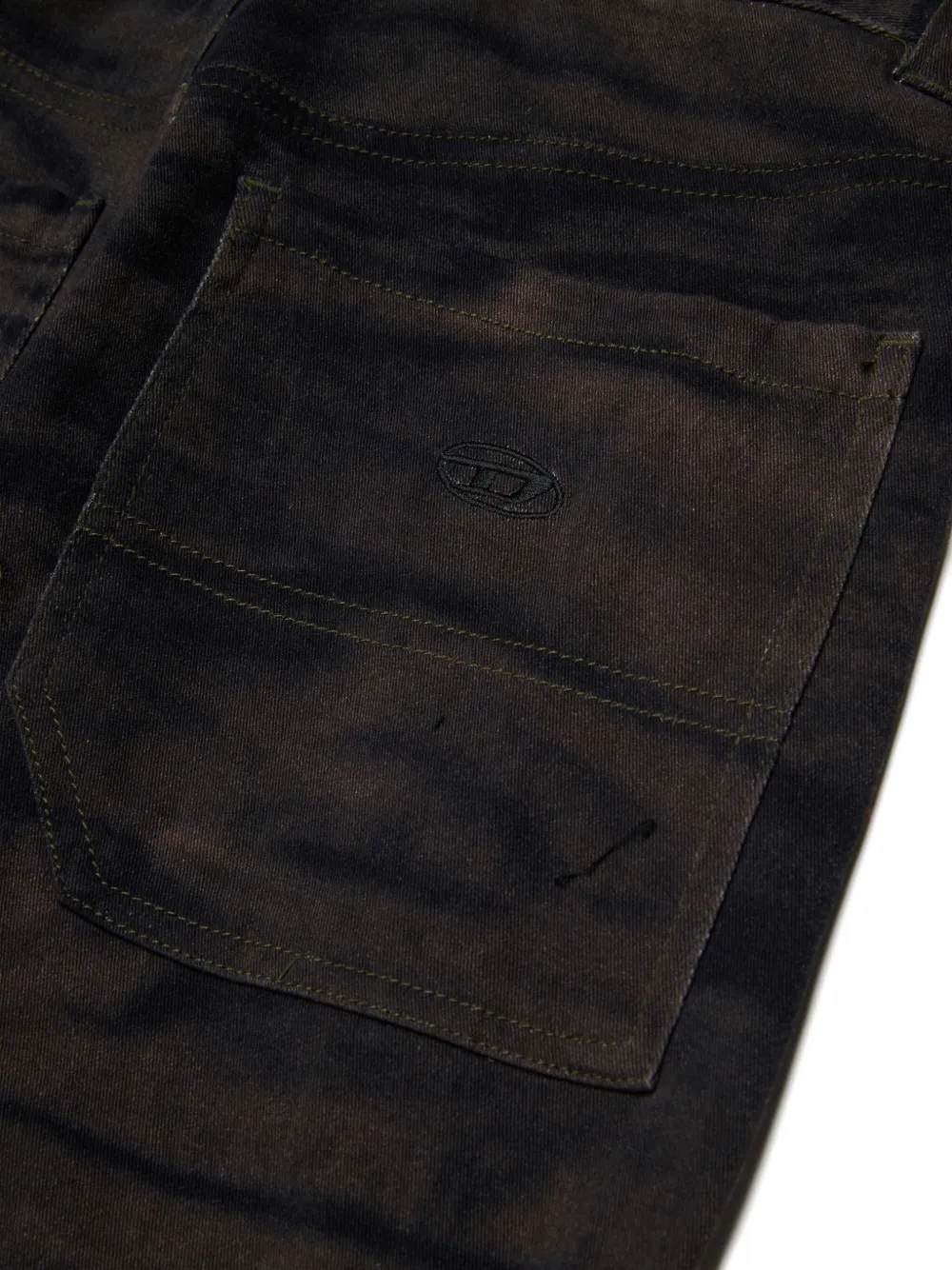Diesel Kids Cargo broek met opgestikte zak en vervaagd effect Bruin