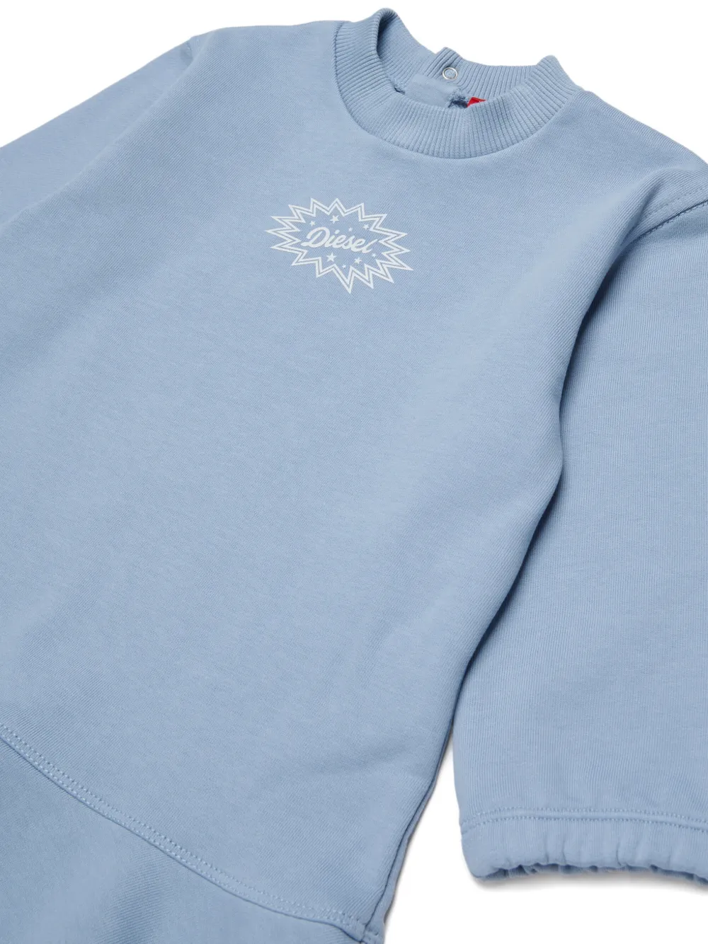 Diesel Kids Jurk met ruches en logoprint Blauw