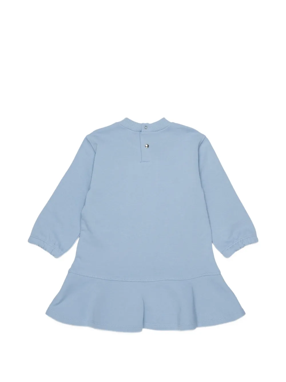 Diesel Kids Jurk met ruches en logoprint Blauw