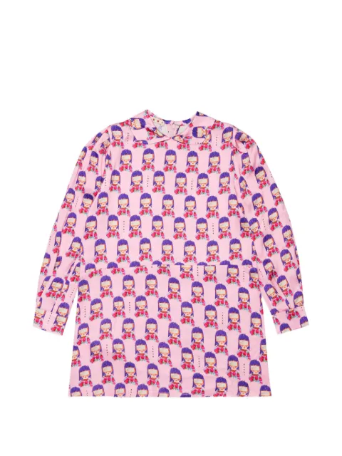 Marni Kids dress with all-over goggle girl print