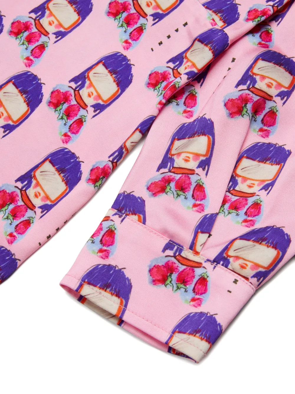 Marni Kids Jurk met Peter Pan kraag en print Roze