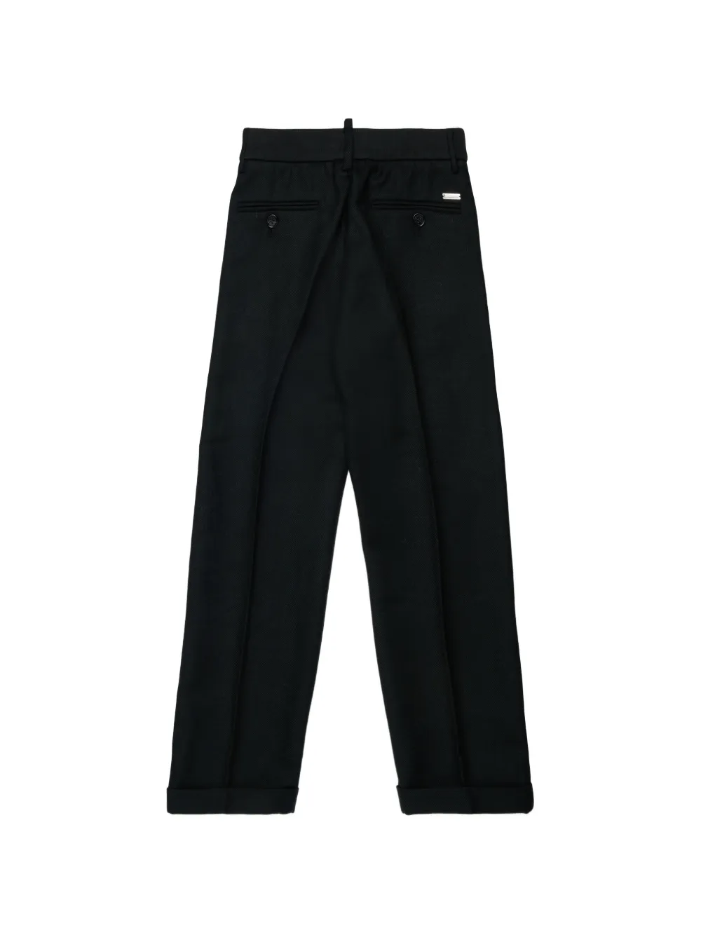 DSQUARED2 KIDS Broek met logoplakkaat en omslag Zwart