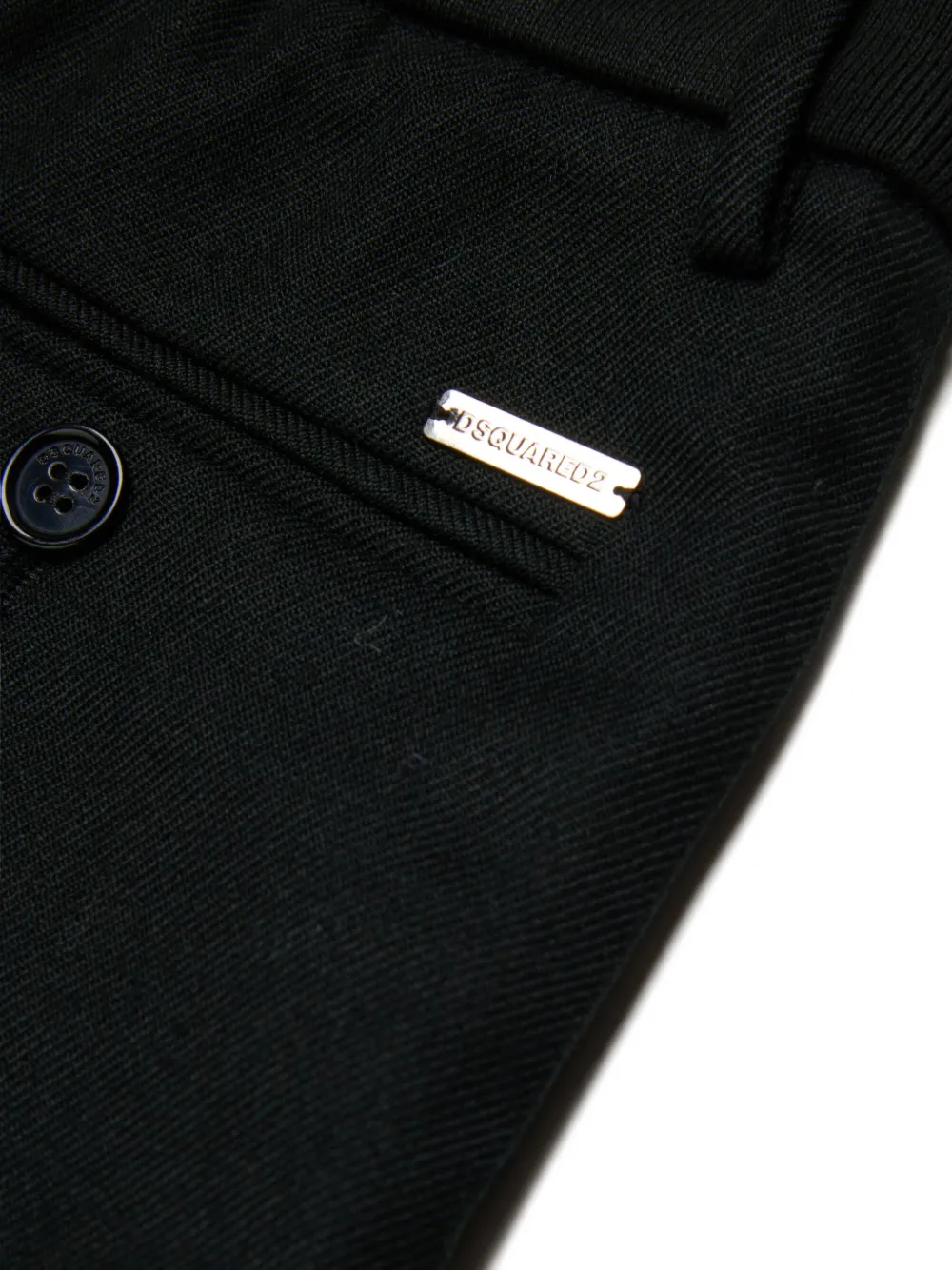 DSQUARED2 KIDS Broek met logoplakkaat en omslag Zwart