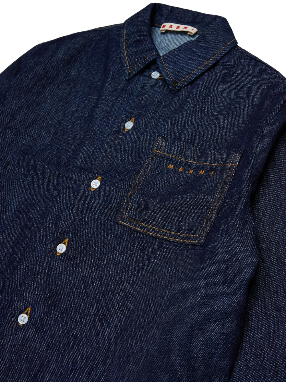 Marni Kids shirt met geborduurd logo Blauw