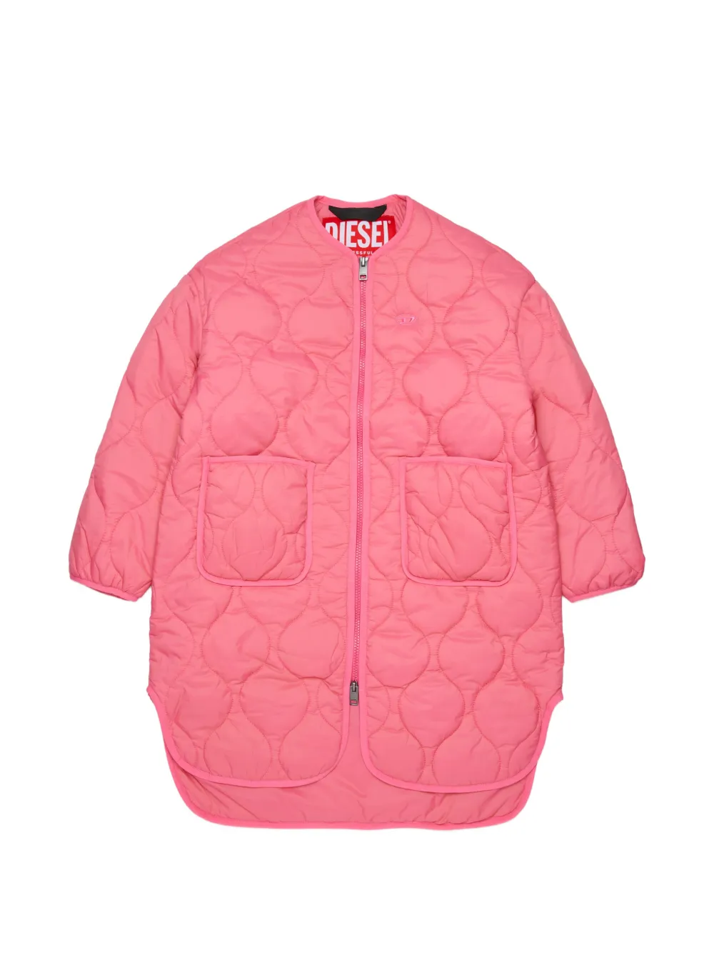 Diesel Kids Gesteppter Mantel mit Logo-Stickerei - Rosa