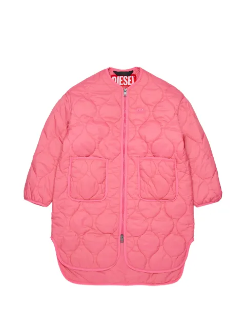 Diesel Kids quilted logo-embroidered coat