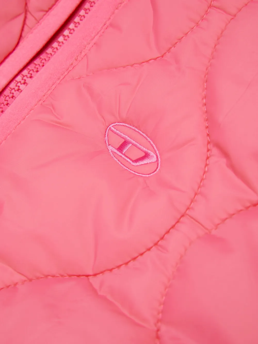 Diesel Kids Gewatteerde jas met geborduurd logo Roze