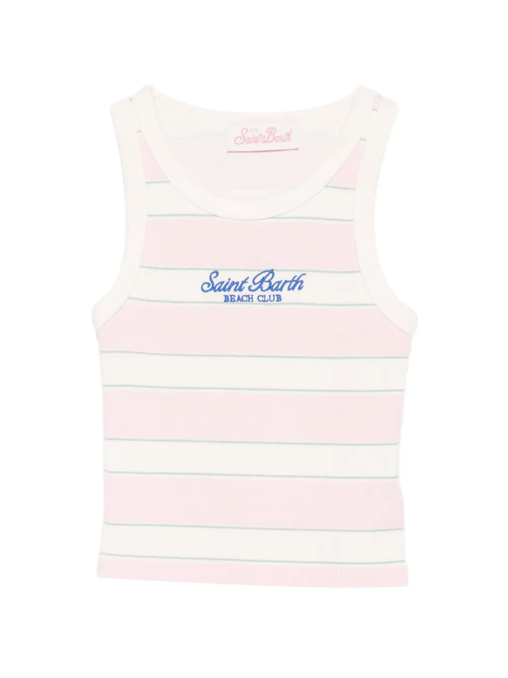 MC2 Saint Barth Kids Blue JR logo-print striped tank top - Nude