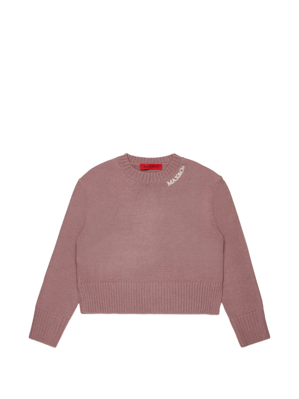 MAX&Co. Kids pull à logo brodé et fentes latérales - Rose MAX&Co. Kids pull à logo brodé et fentes latérales - Rose
