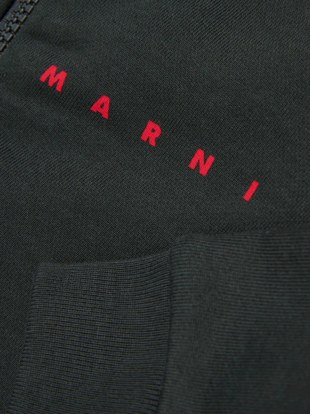 Marni Kids Hoodie met logoprint en rits Zwart