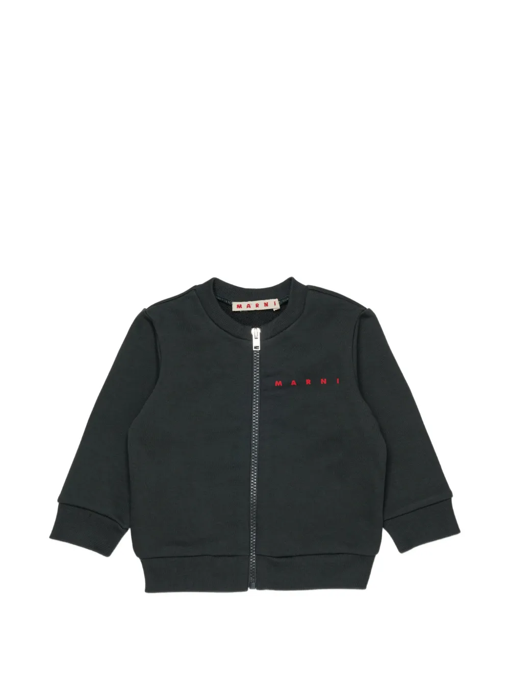 Marni Babies' Logo-print Zip-up Hoodie In Black