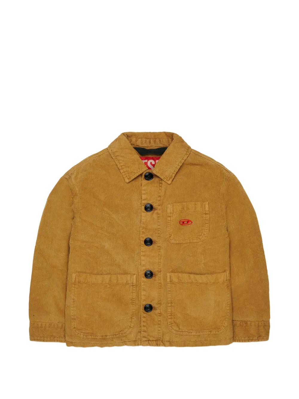 Diesel Kids Cordjacke mit Logo-Stickerei - Braun