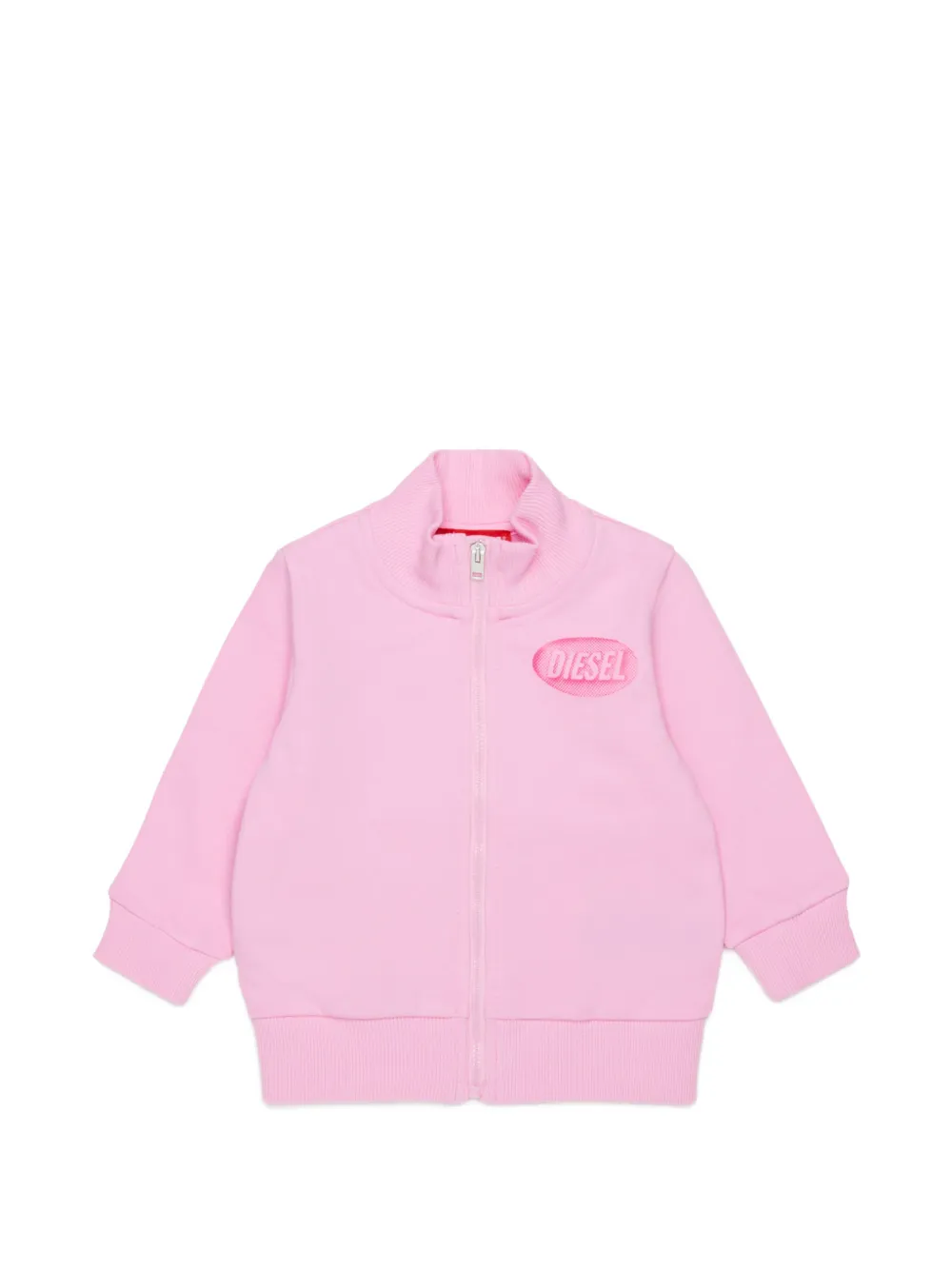 Diesel Kids logo-print zip-up sweater - Rosa