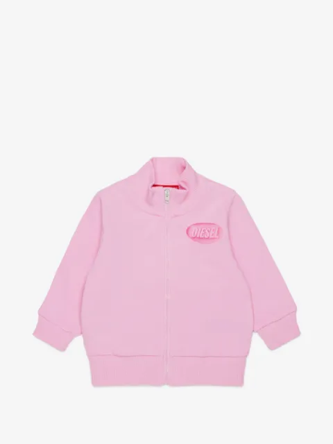 Diesel Kids logo-print zip-up sweater