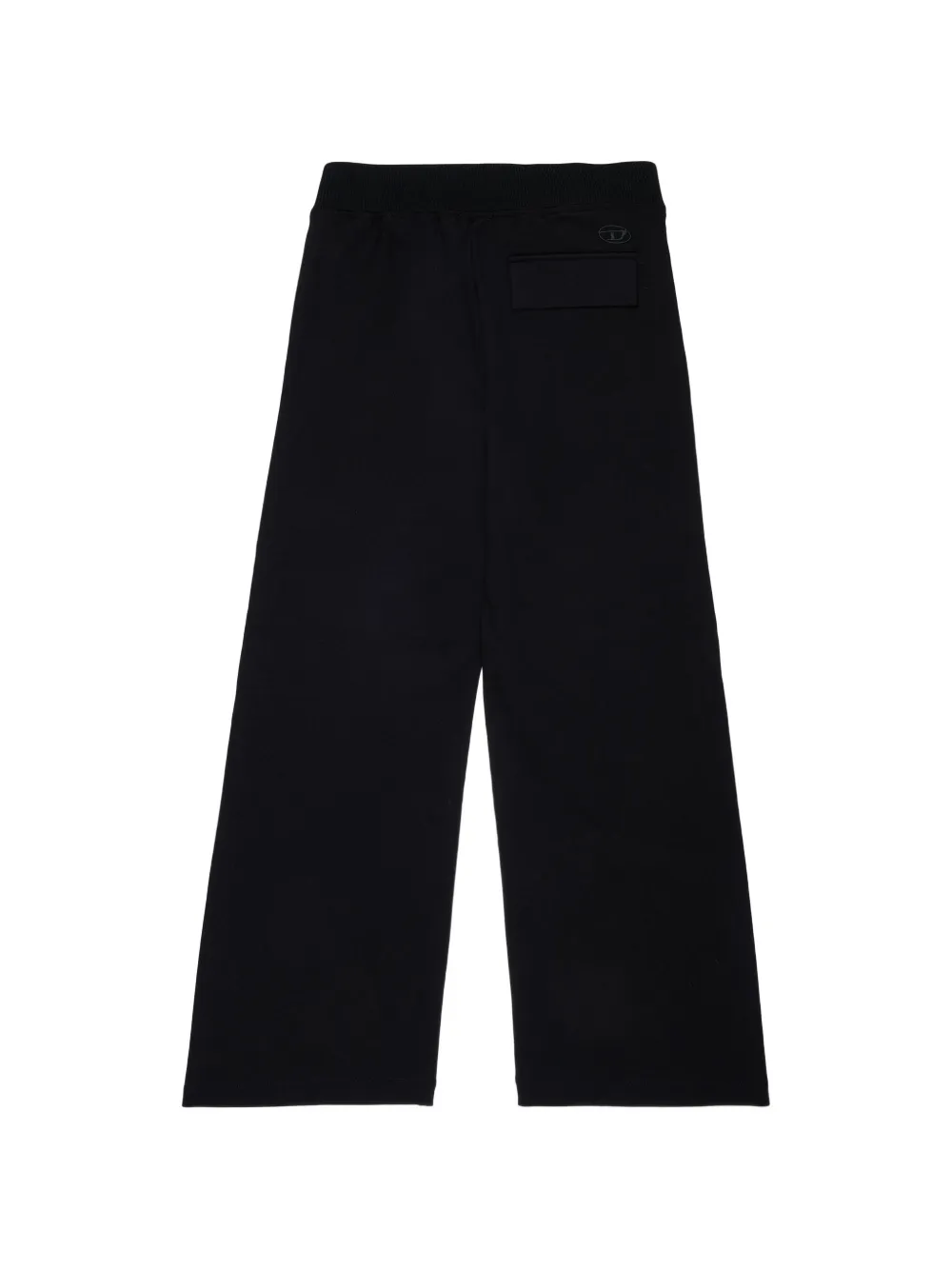 Diesel Kids Broek met wijde pijpen en geborduurd logo Zwart