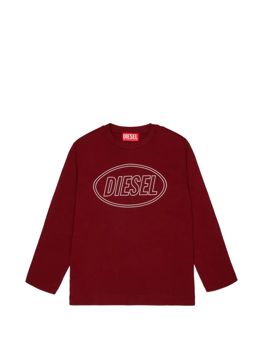 Diesel Kids Langarmshirt mit Logo-Print - Rot