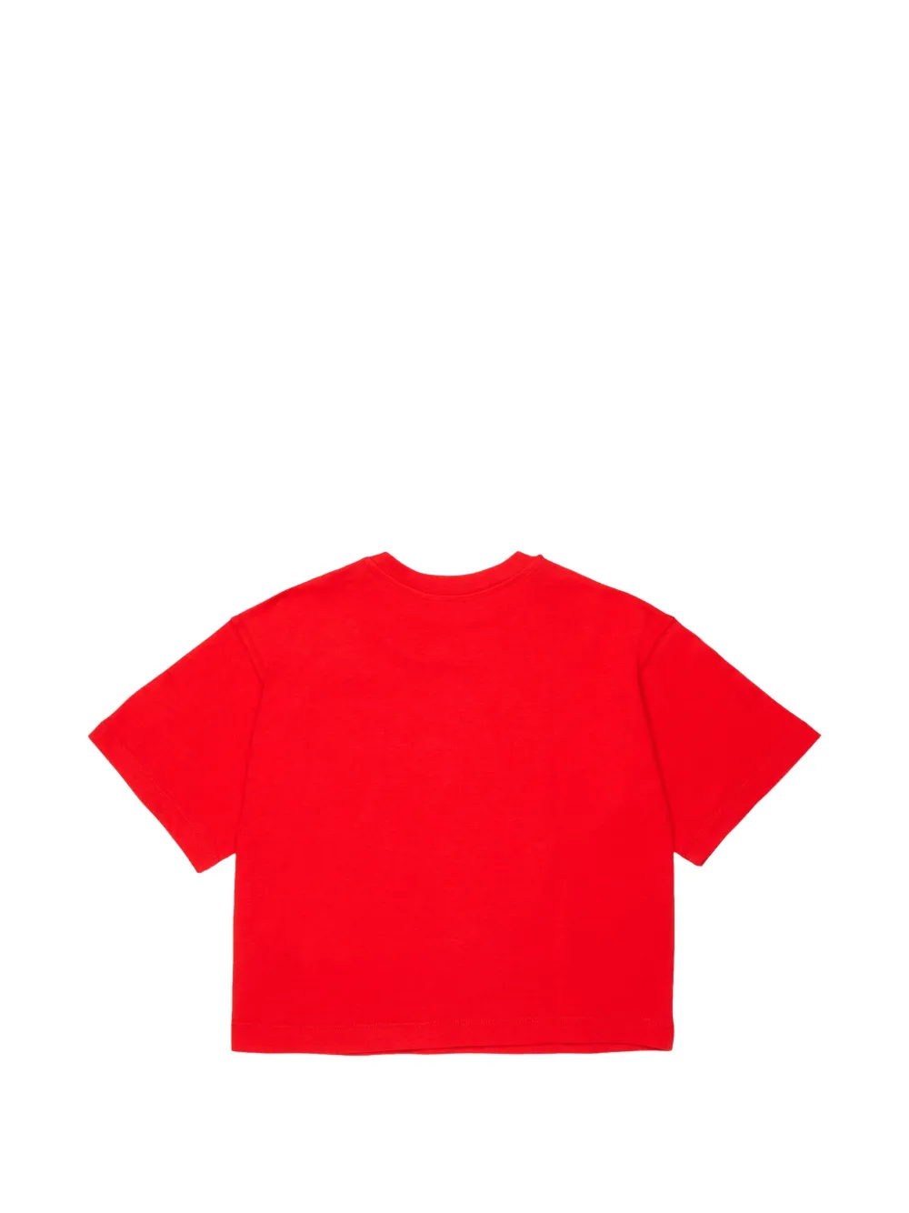 Diesel Kids Cropped T-shirt met geborduurd Oval D logo Rood