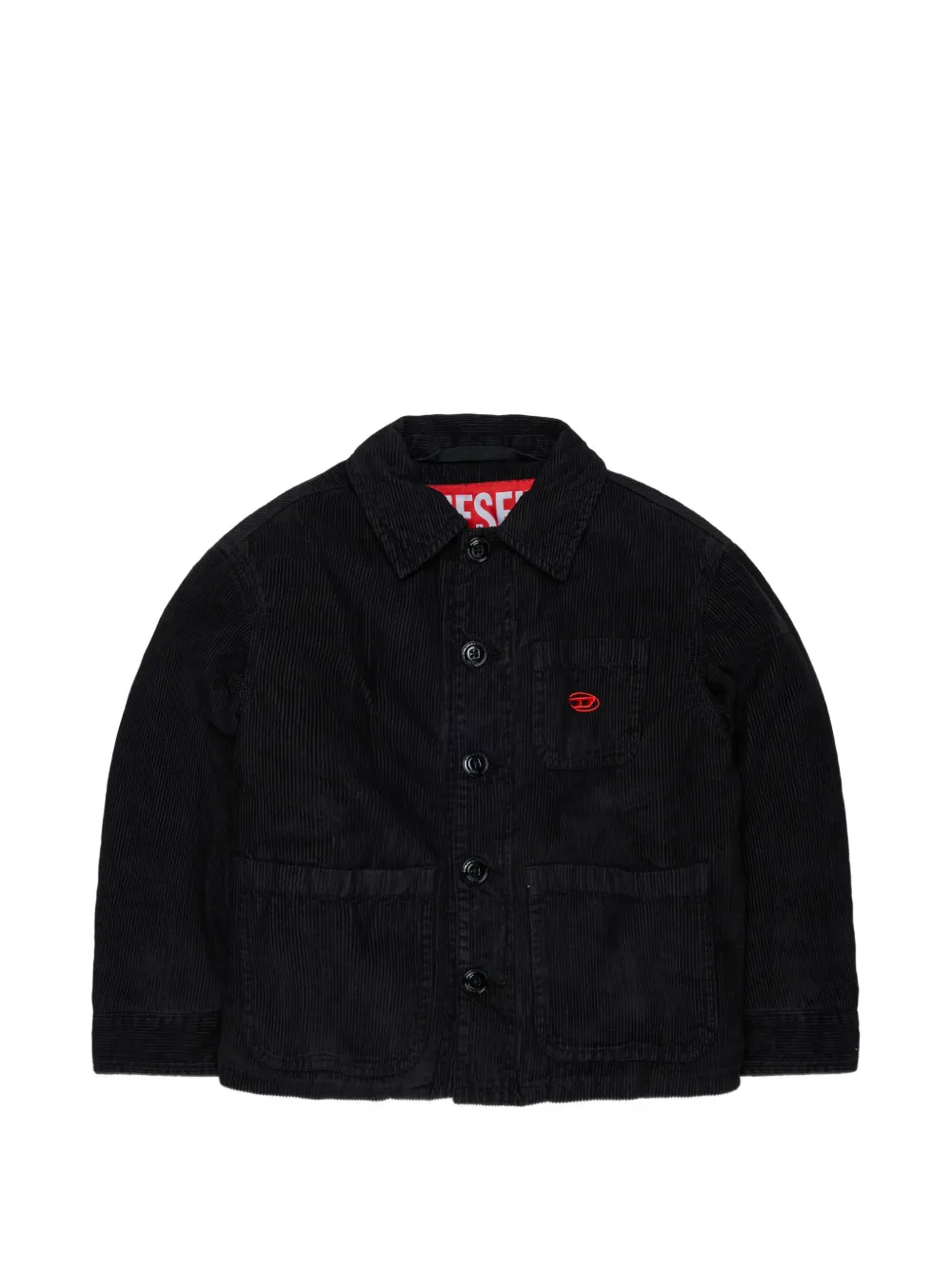 Diesel Kids corduroy logo-embroidered jacket - Black