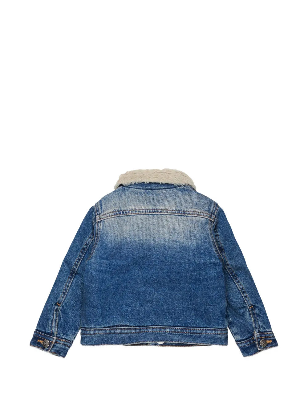 Diesel Kids Spijkerjack met kraag van imitatiebont Blauw