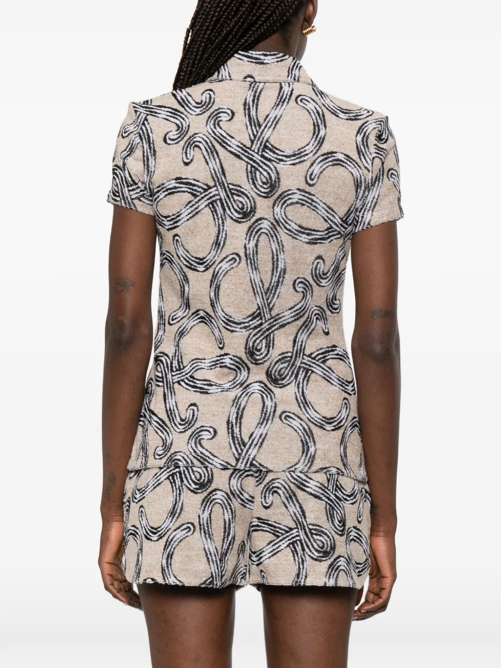 LOEWE x Paula's Ibiza blouse met anagram print Beige
