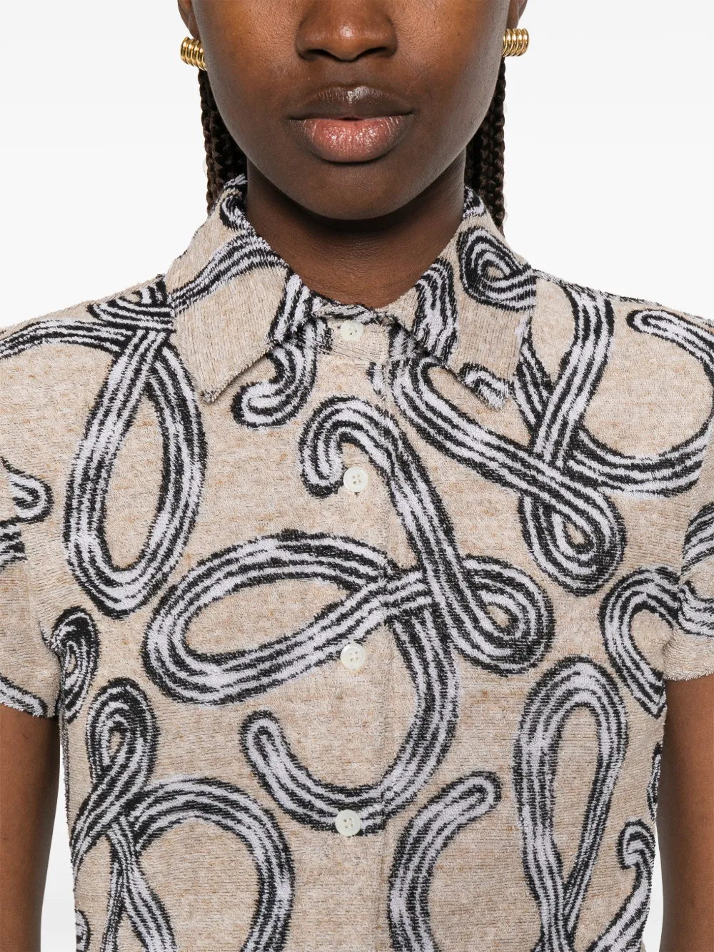 LOEWE x Paula's Ibiza blouse met anagram print Beige