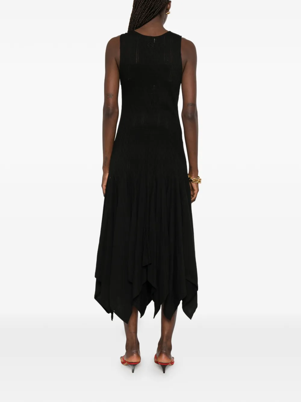 LOEWE x Paula's Ibiza midi-jurk met zakdoek afwerking Zwart
