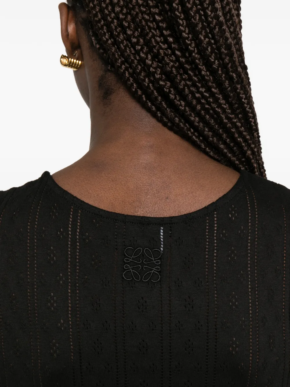 LOEWE X Paula's Ibiza Handkerchief-hem Midi Dress in Black, view 5