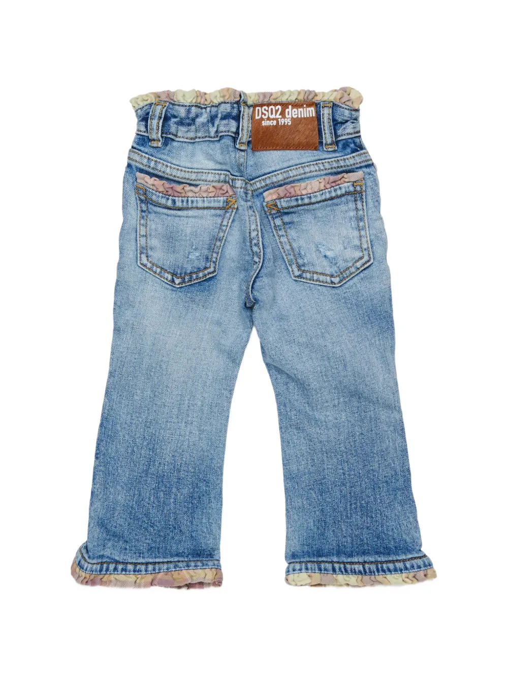  Dsquared2 Kids Vaqueros Con Ribete De Volantes - Azul 