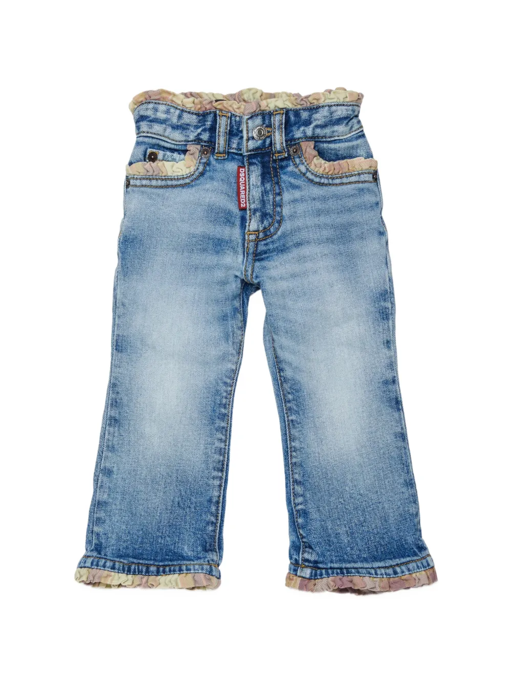 DSQUARED2 KIDS Jeans svasati con ruches - Blu