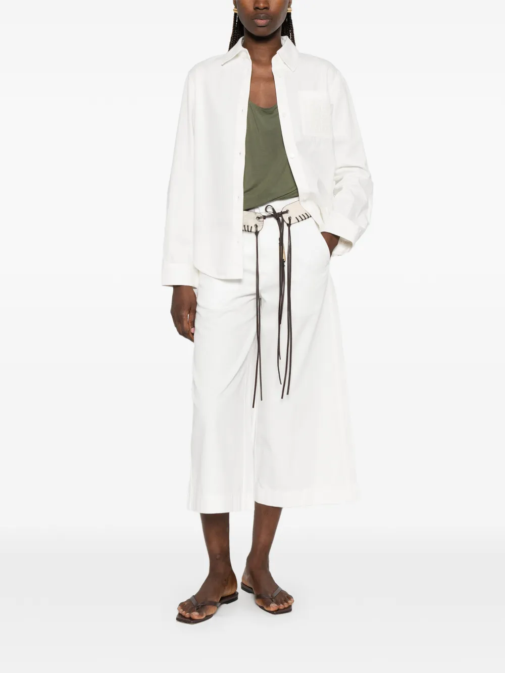 LOEWE x Paula's Ibiza blouse met geborduurd anagram Wit