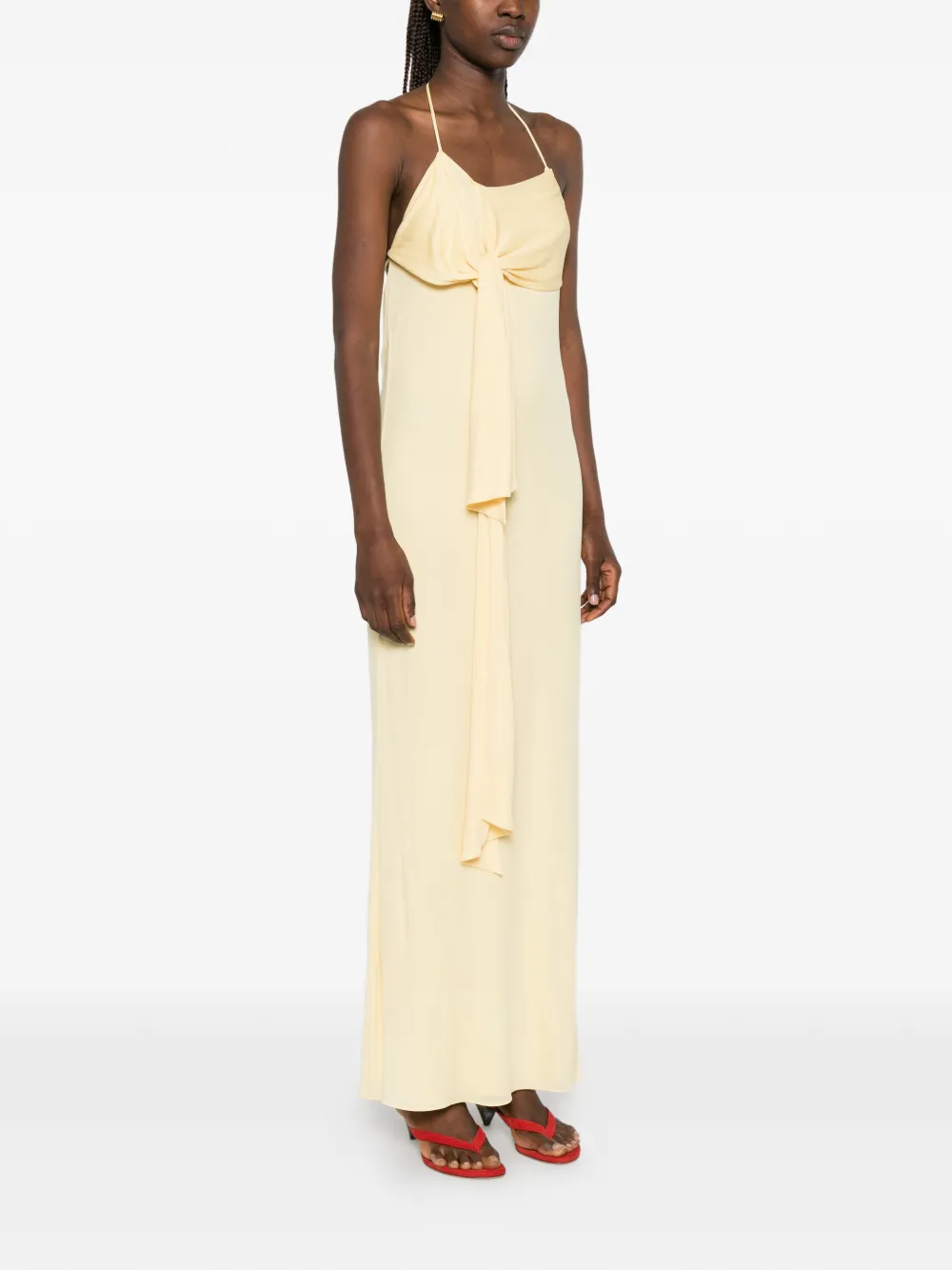 LOEWE x Paula's Ibiza maxi-jurk met geknoopt detail Geel