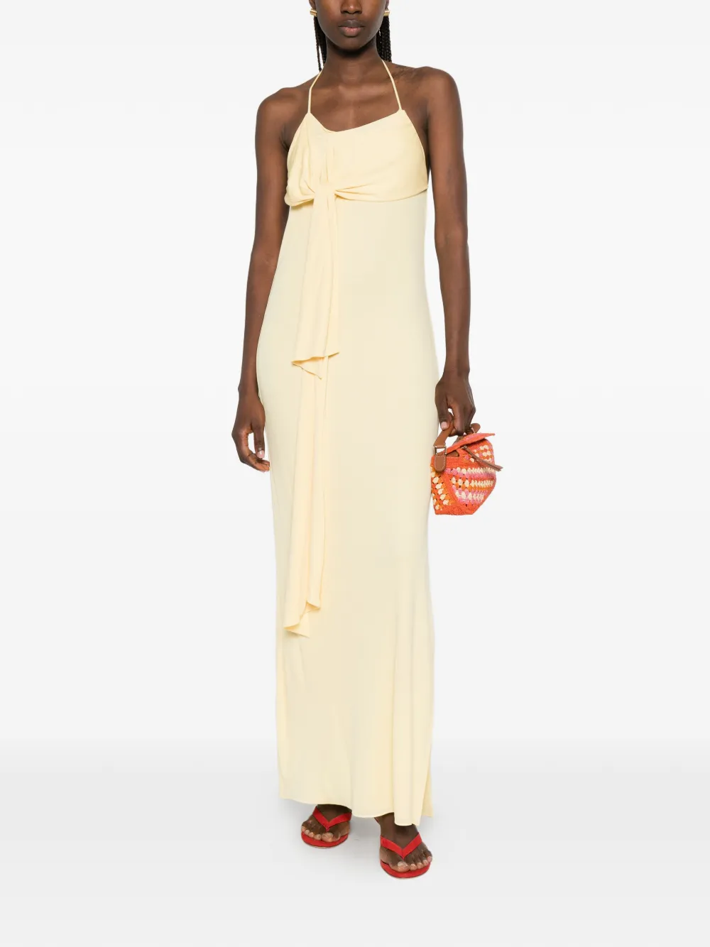 LOEWE x Paula's Ibiza maxi-jurk met geknoopt detail Geel