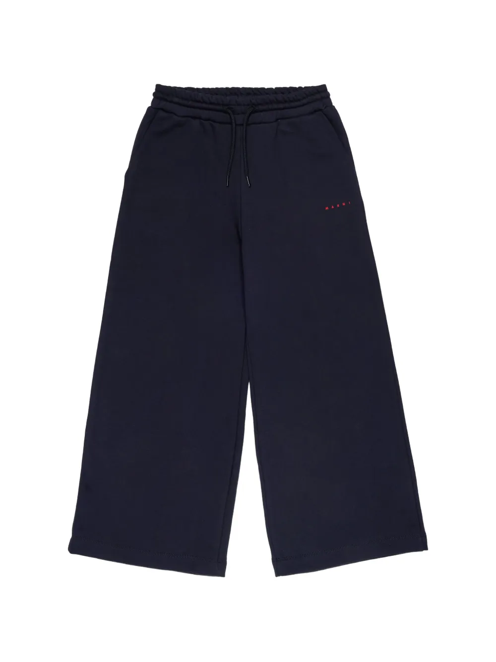 Marni Kids logo-print wide-leg track pants - Blu