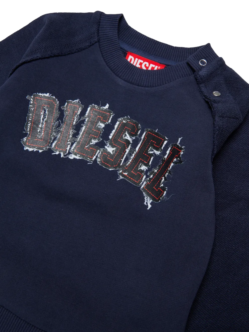 Diesel Kids Sweater met logopatch Blauw