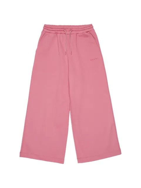 Marni Kids logo-print wide-leg trousers