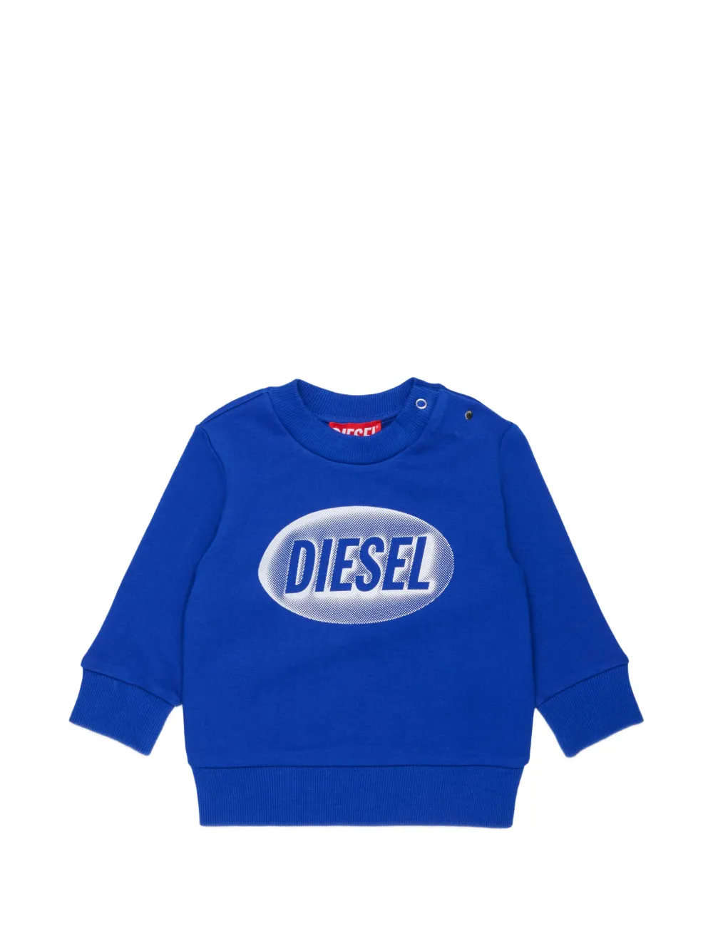 Diesel Kids logo-print crew-neck hoodie - Blu