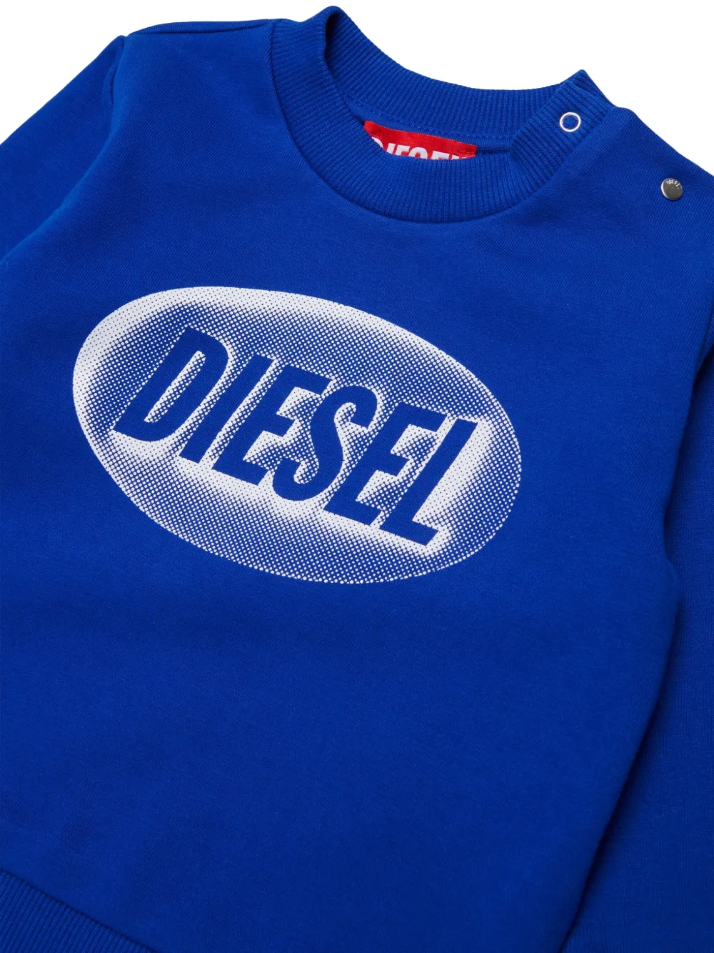 Diesel Kids Hoodie met logoprint Blauw