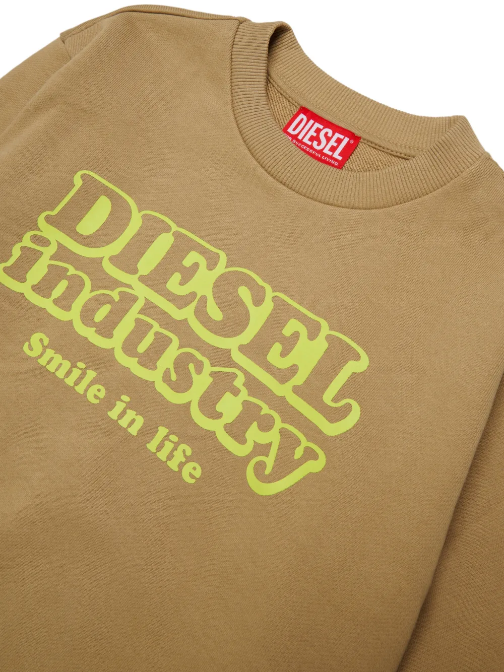 Diesel Kids Sweater met logoprint Beige