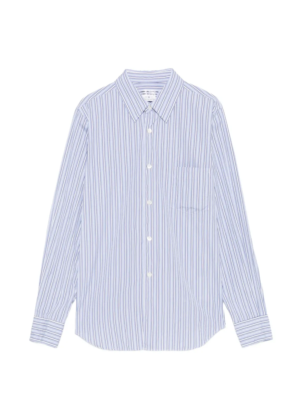Comme Des Garçons Comme Des Garçons vertical-stripe chest-pocket shirt - Blu