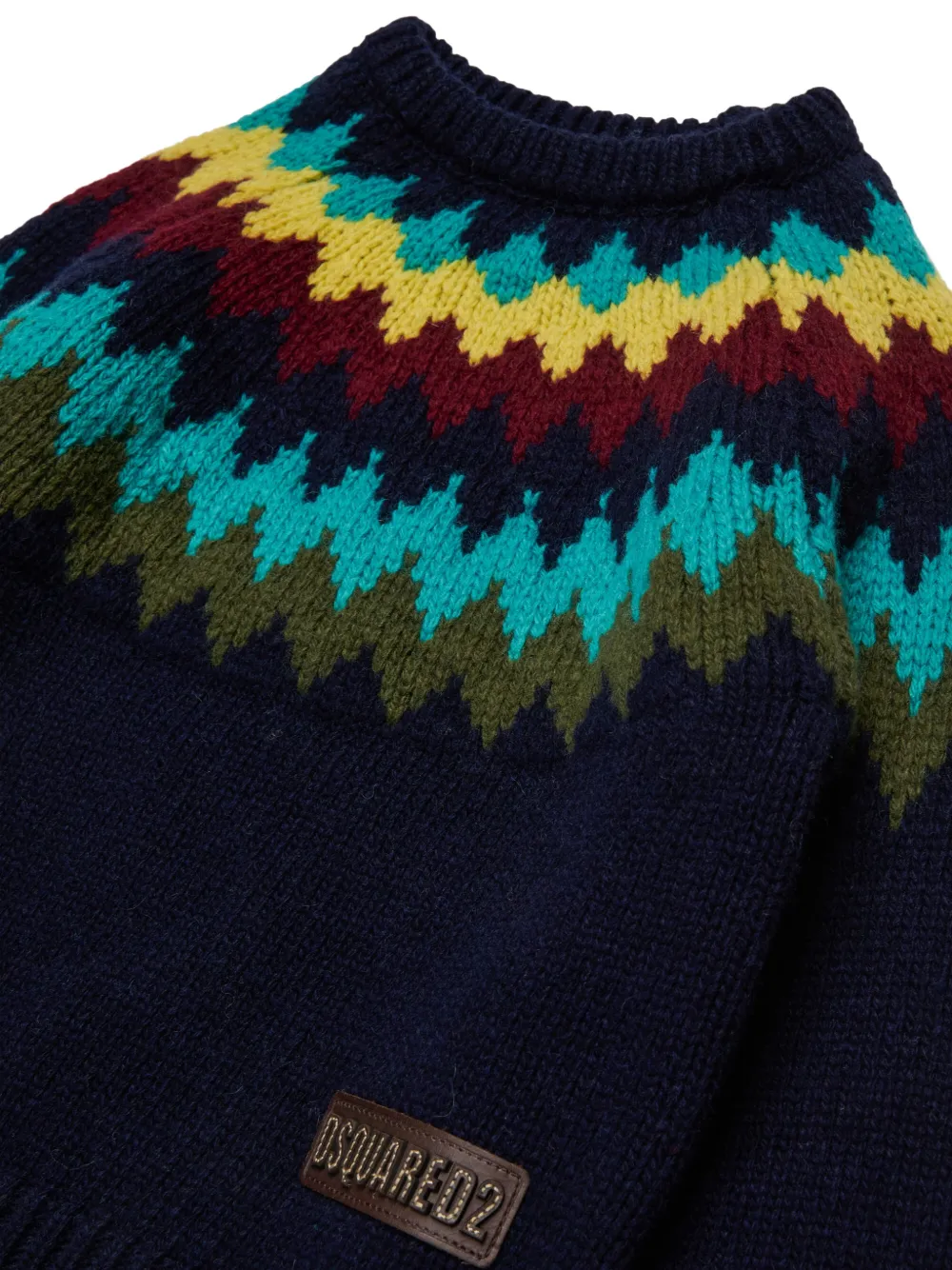  Dsquared2 Kids Jersey De Punto Fair Isle - Azul 