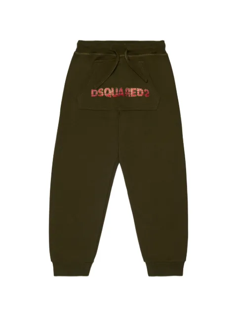 DSQUARED2 KIDS pants con parche del logo y cordones en la pretina