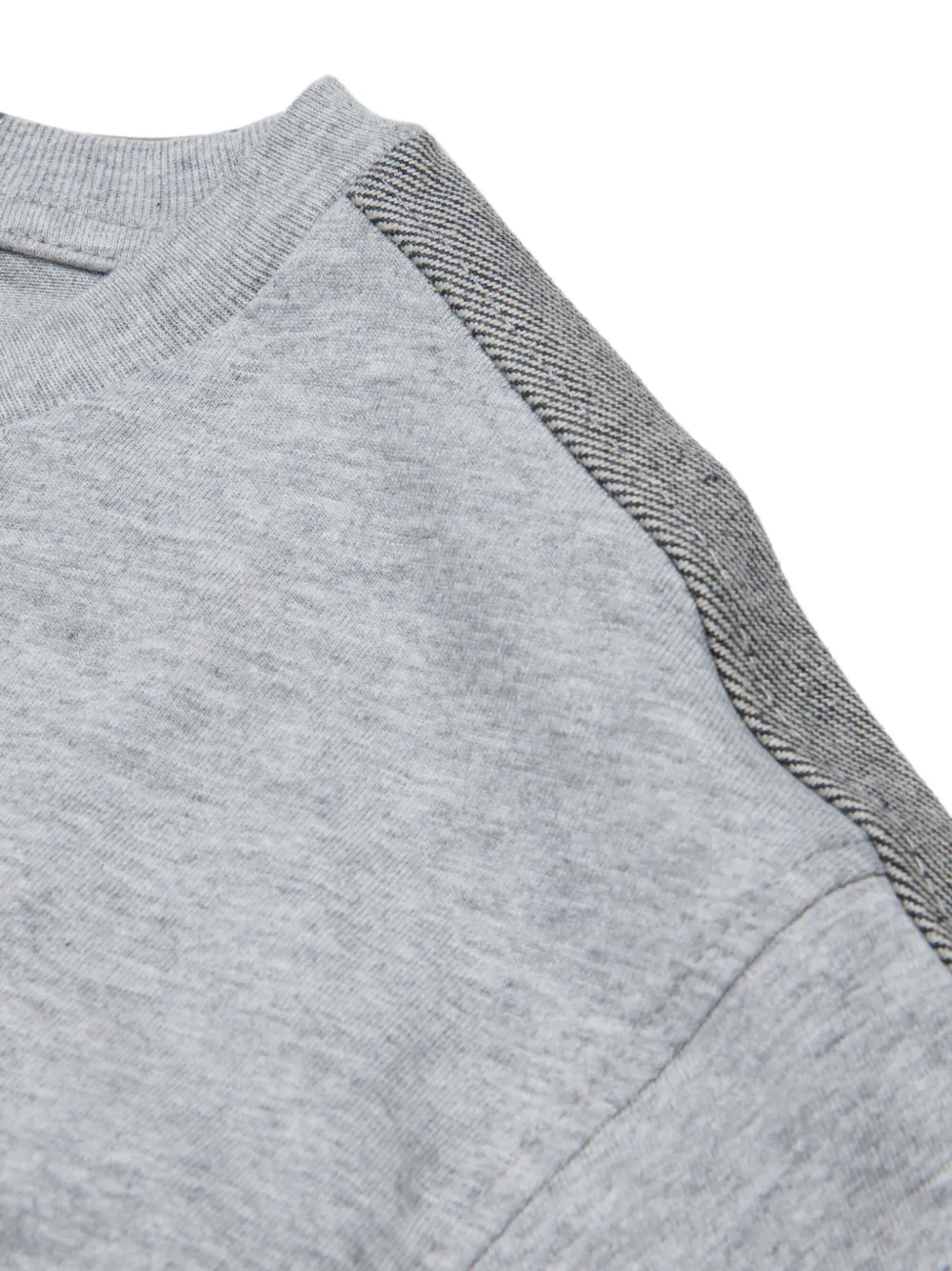 Diesel Kids T-shirt met lange mouwen logo en contrasterende banden Grijs