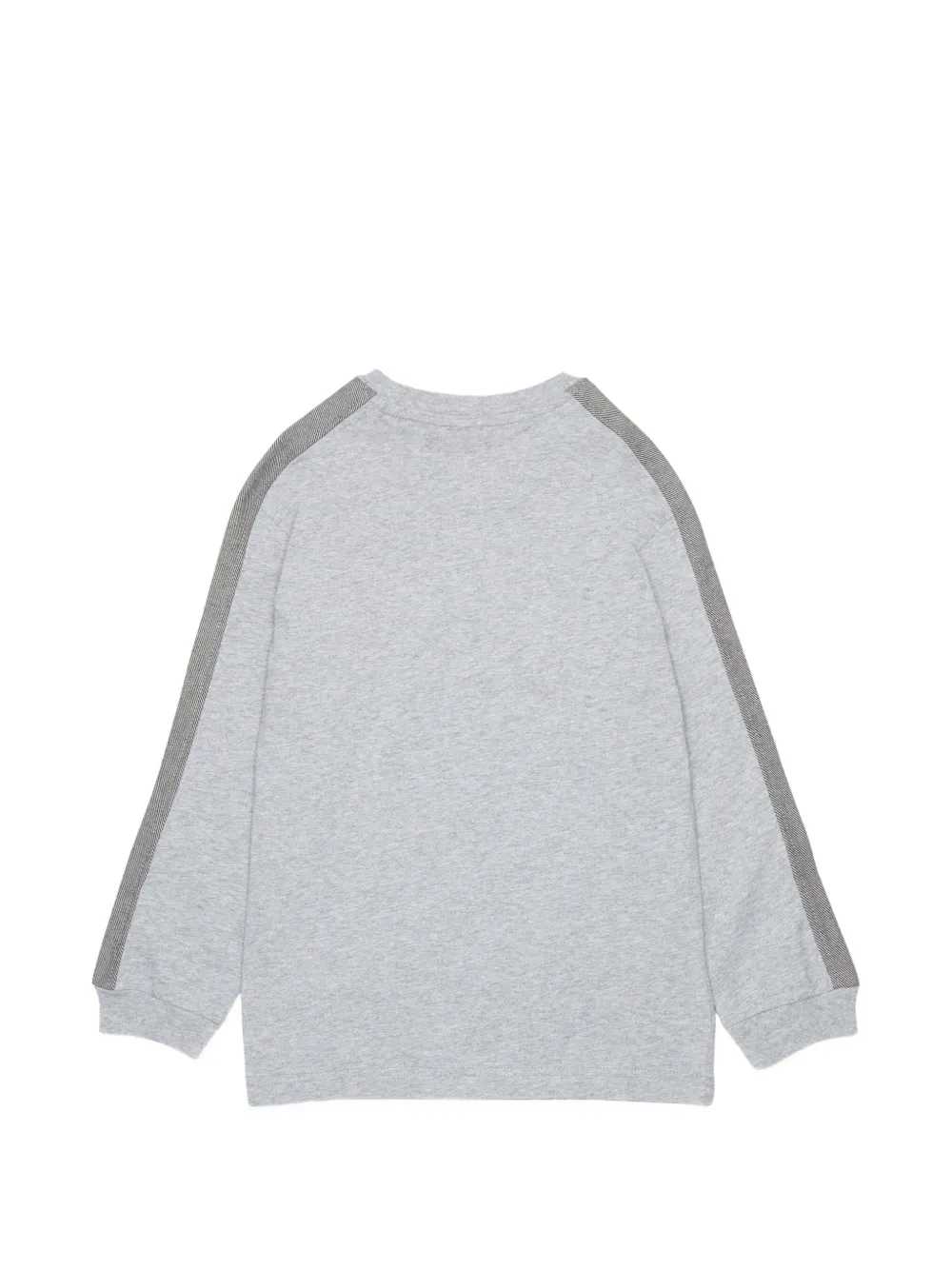 Diesel Kids T-shirt met lange mouwen logo en contrasterende banden Grijs