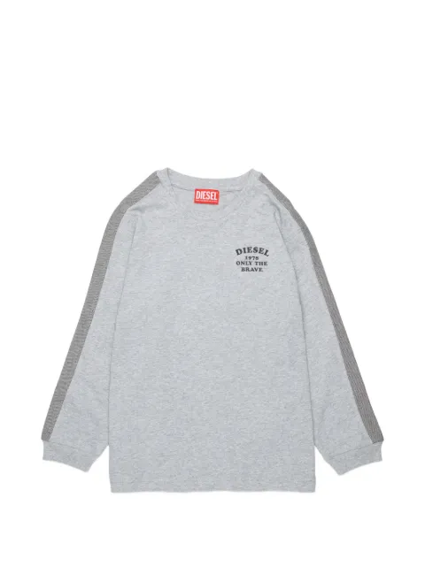 Diesel Kids t-shirt à manches longues avec logo et bandes contrastantes
