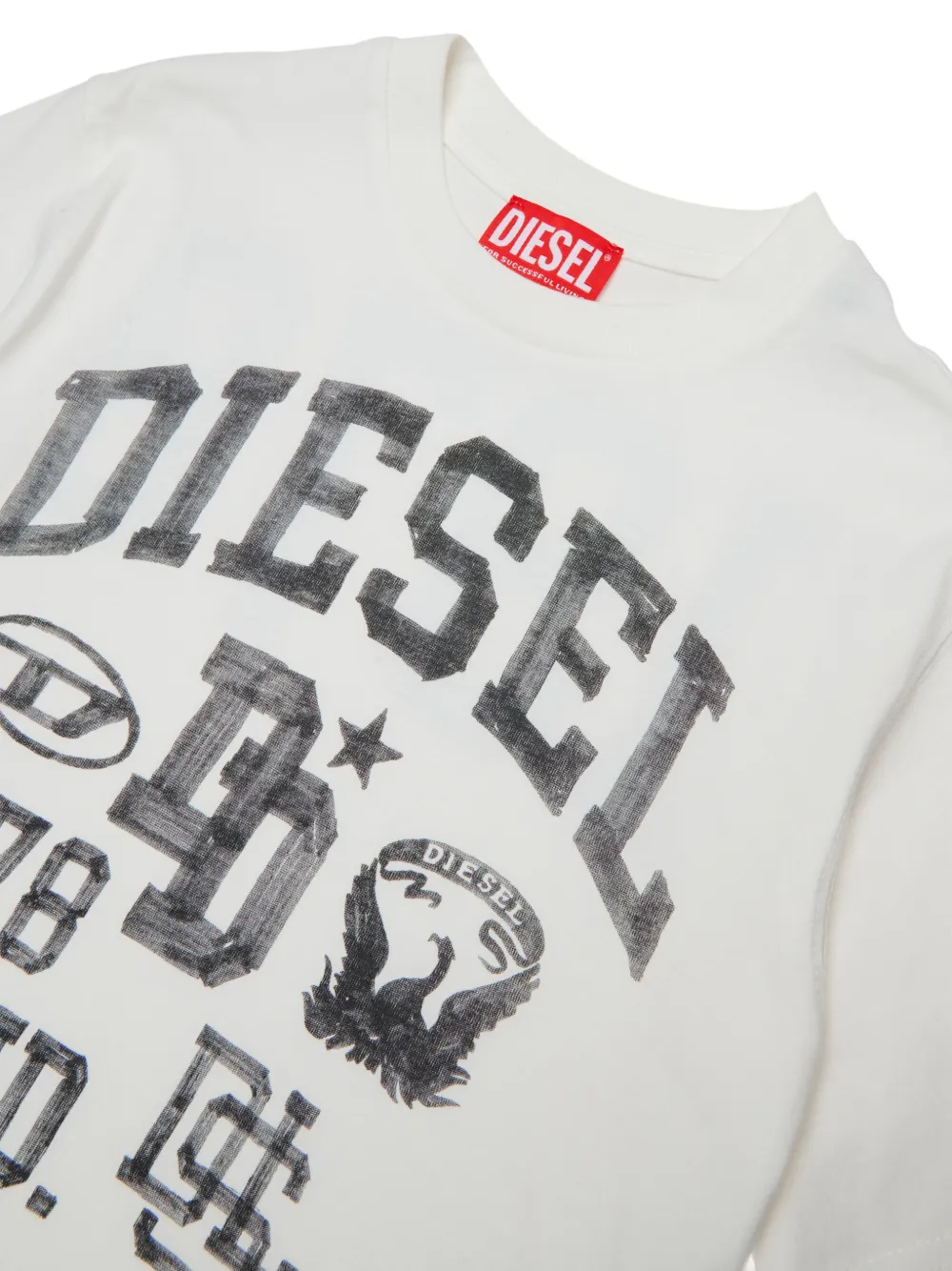 Diesel Kids T-shirt met logoprint Wit