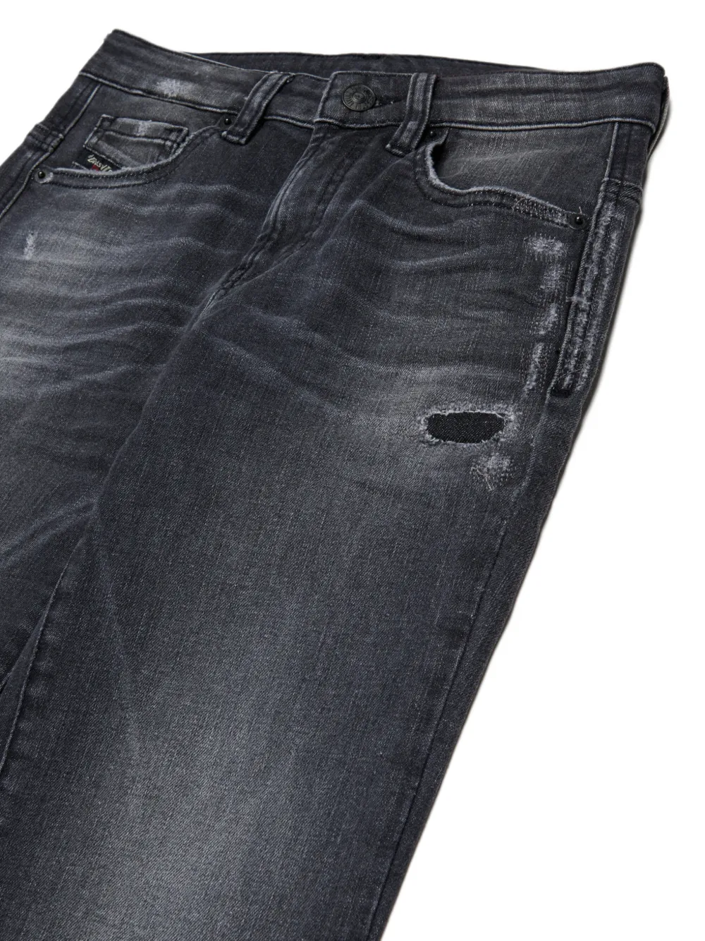 Diesel Kids Gerafelde straight jeans Grijs