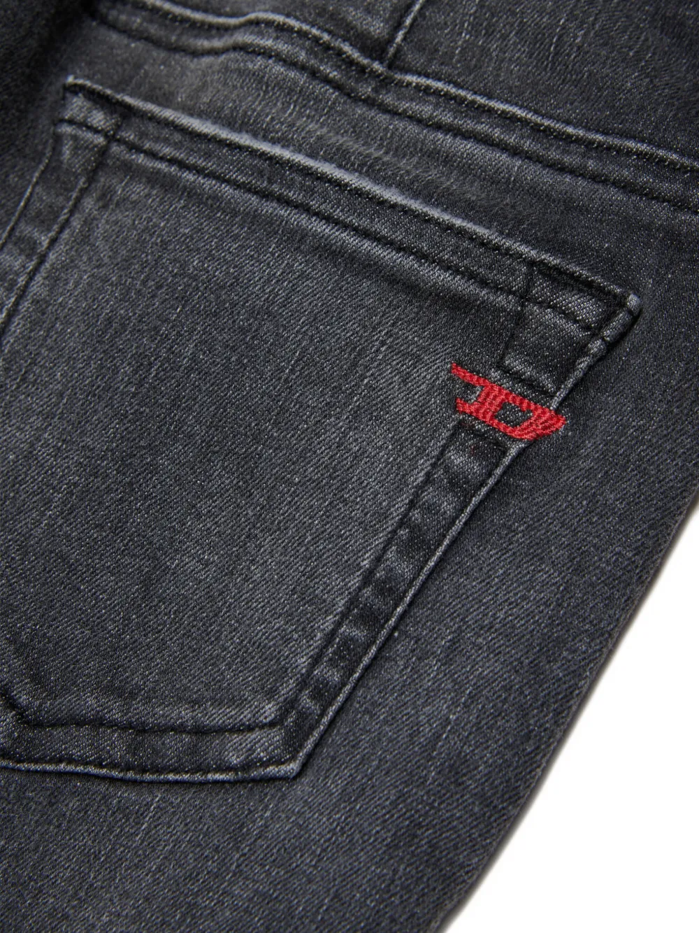 Diesel Kids Gerafelde straight jeans Grijs